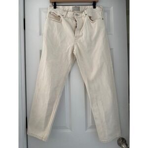 Everlane Womens Rigid Slouch Cream Jeans Cleangirl Aesthetic